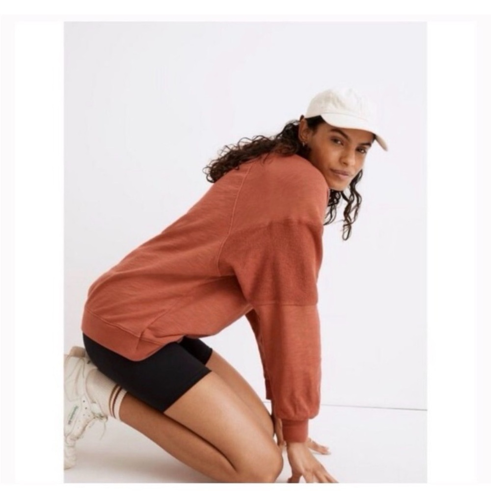 MADEWELL Burnt Orange Pullover Crewneck Sweatshirt - Picture 4 of 11